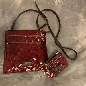 Dooney & Burke cross body maroon set